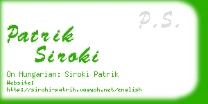 patrik siroki business card
